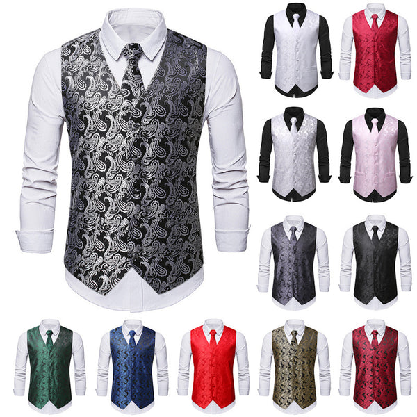 Fashion SUNFLOWER Vest Men's Embroidered Vest European Size Coat