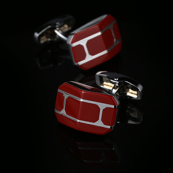 Cufflinks High Quality Red Enamel Men's Shirt Cufflinks Shirt Cufflinks