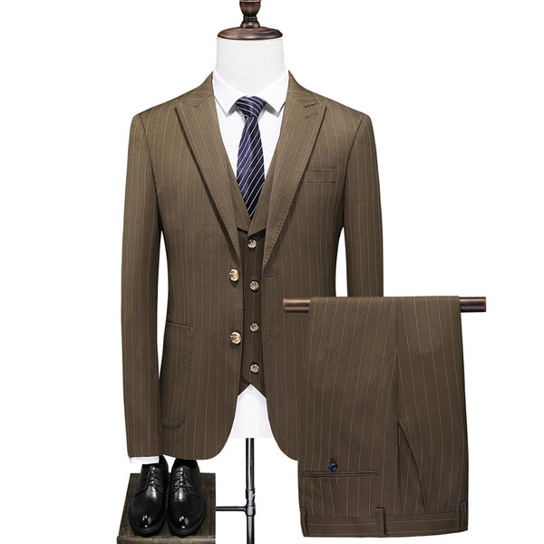 Men's Striped Suit Three-piece