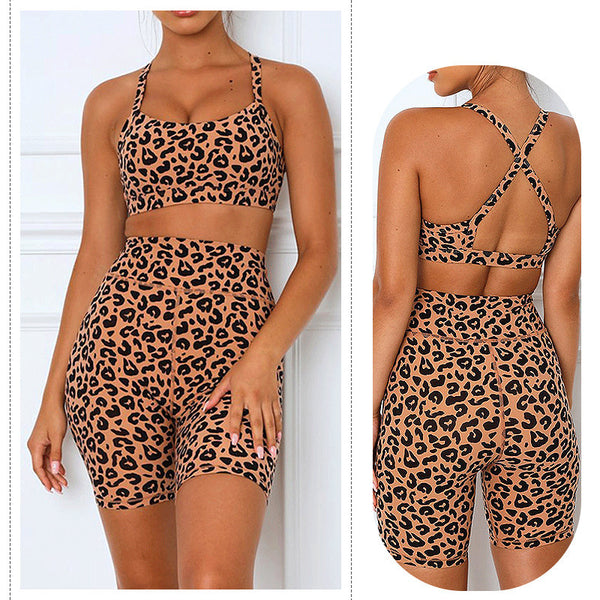 Leopard Print Sportswear Short & Top 2-Piece