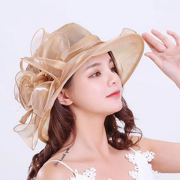 Fashion Gauze Flower Hat Wedding Dress Shadow