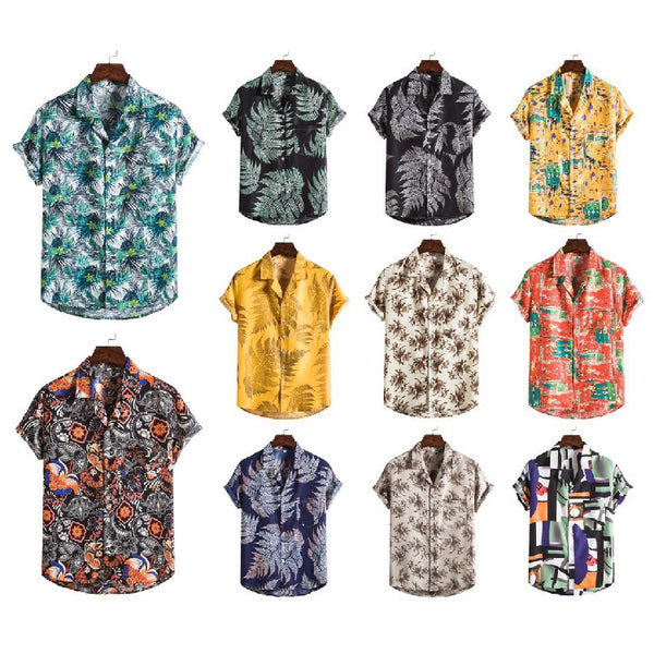 Men Short sleeved beach shirts