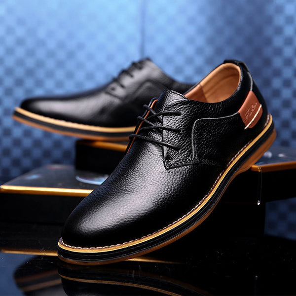 Men's Casual Leather Shoes Top Layer Daily Shoes Trend Men's Shoes