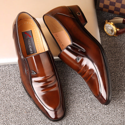 Patent leather shoes leather men's shoes, business dress men's shoes