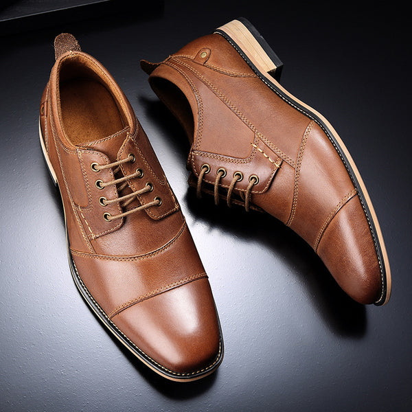 Men's Leather lace-up casual shoes