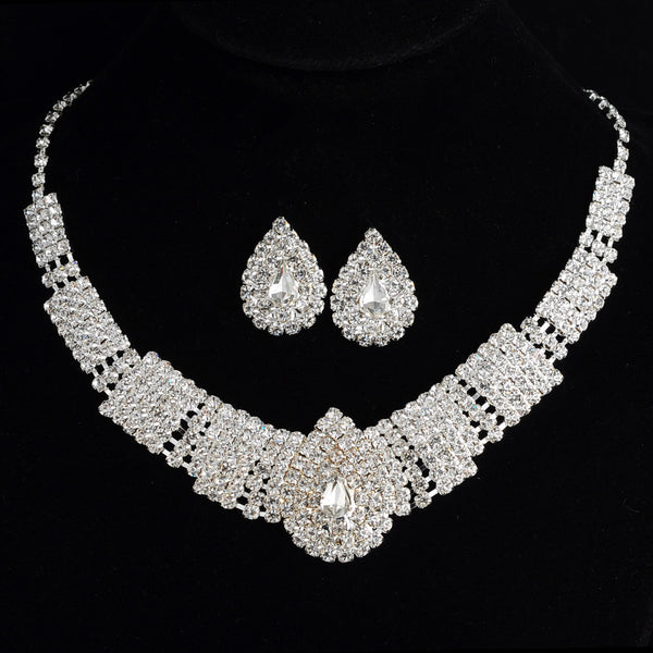 Europe Exaggerated Full Drill Bridal Suite Necklace