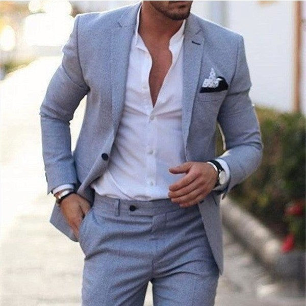 Men's Plus Size Two-piece Suit Casual