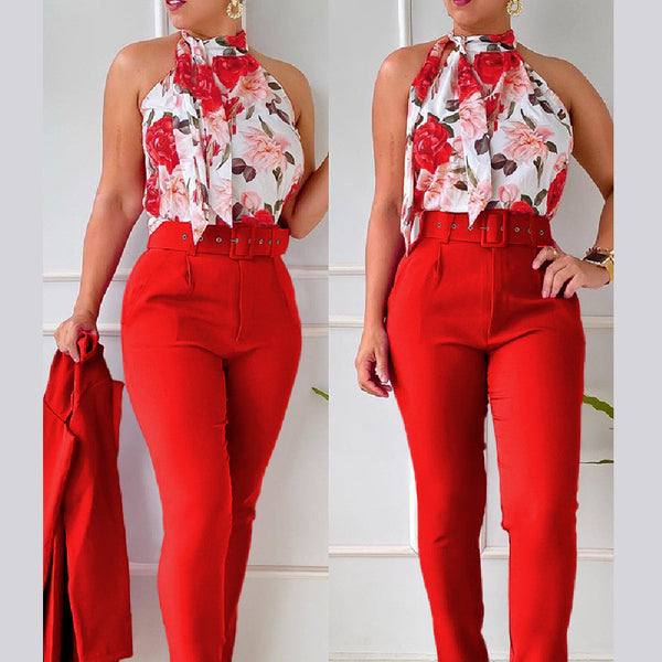 Women's Floral Vest Suit