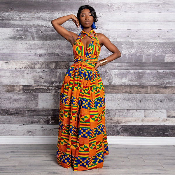 Women's African Print Maxi Dress