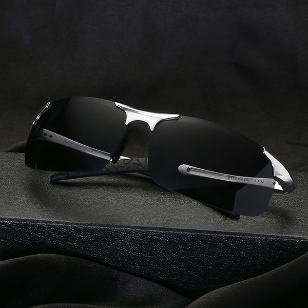 Men/Women Aluminum Magnesium Half Frame Cycling Polarized Sunglasses