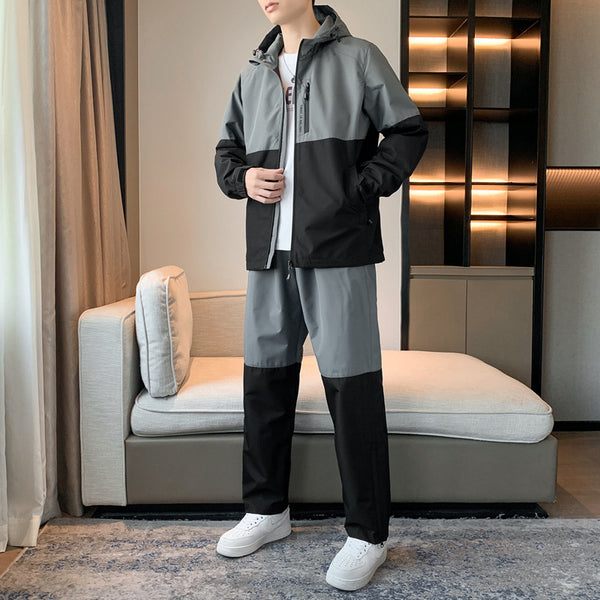 Men's Hooded Suit Casual Sports Suit Jacket