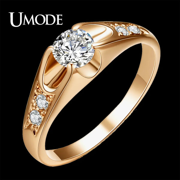 Rose Gold Color Mounting  0.5 ct Zirconia  Engagement Jewelry Ring