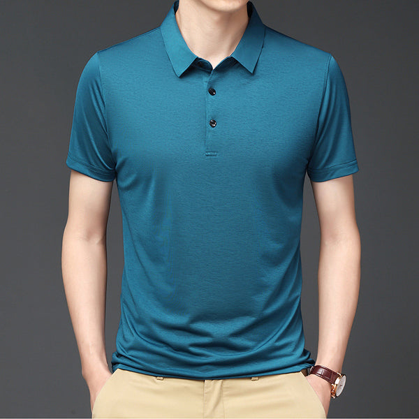 Elasticity Traceless Ice Silk Men's Short-sleeve Polo Shirt