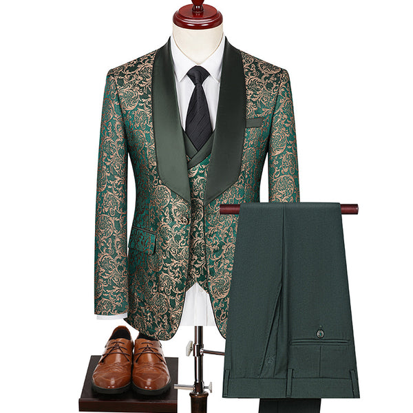 Men's Jacquard Suit Formal Wedding