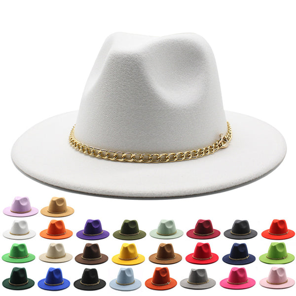Broad-brimmed Hat Fashion Flat Brim Top Hat Men Women