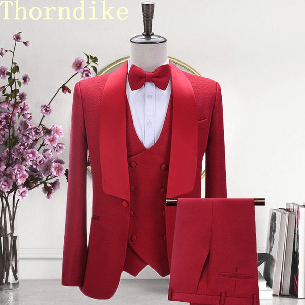 New Designs Men Suit 3 Piece Formal Business Suit Tuxedo Jacket Vest Pants