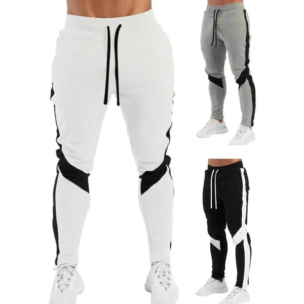 New Men's  Casual Color Matching Trousers, Fashionable Sports and Fitness Pants Hiking Gym