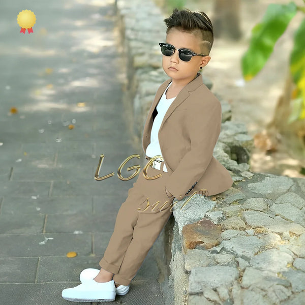 Boys' 2-piece casual suit (top + pants), suitable for boys aged 2 to 16 years old, customized suit