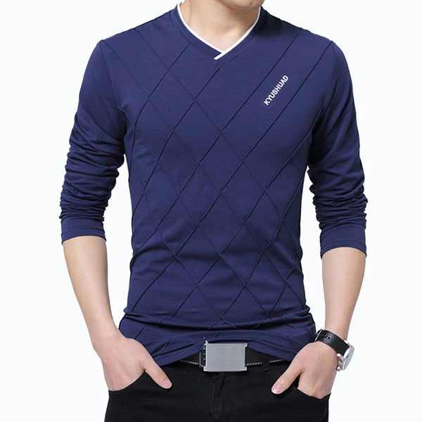 Men's Slim Fit Shirt V Neck Fitness