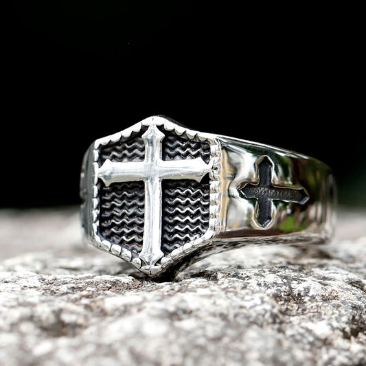 2023 New 316L Stainless Steel cross Ring For Man