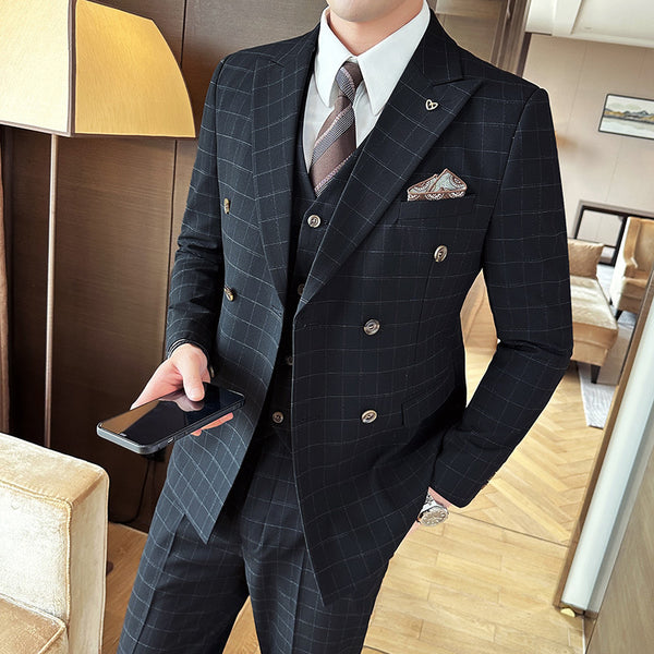 Men's Autumn And Winter Suit Three-piece Business Casual