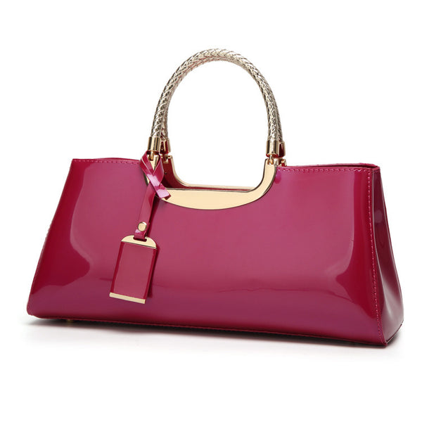 European And American Fashion Light Plastic Patent Leather Handbag