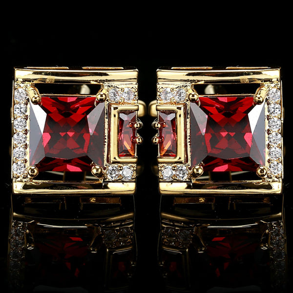 Tough Square Diamond Men's Cufflinks Light Luxury